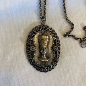 Pharaoh King Deity Vintage Pendant Necklace